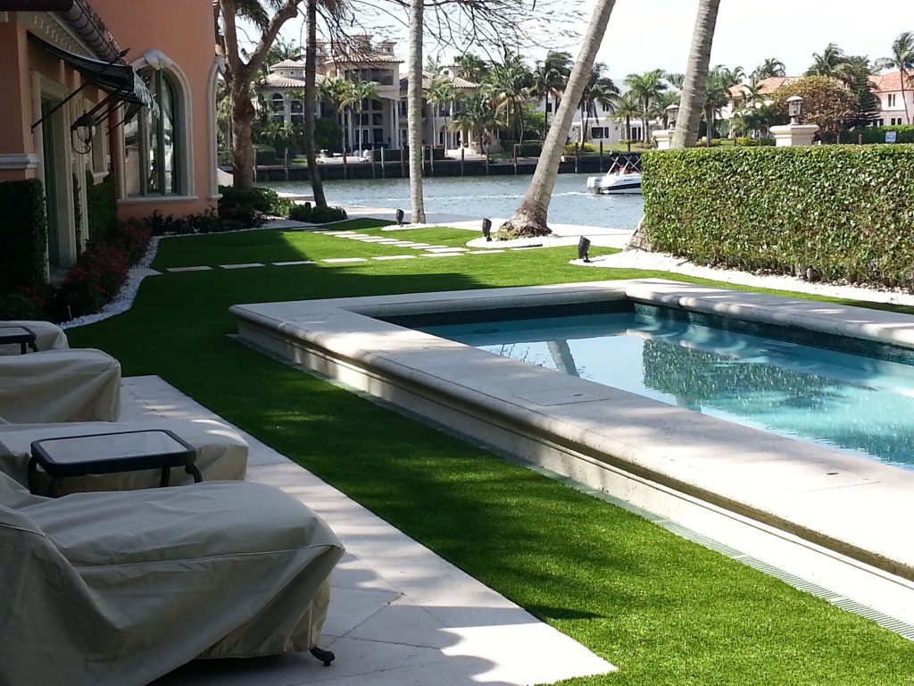 Artificial Grass in Sarasota installed in backyard