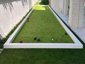 A bocce ball area completed by Southwest Greens of Florida in Boca Raton, FL